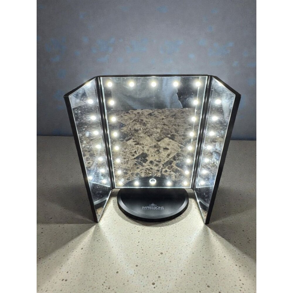 Touch Trifold Dimmable LED Makeup Mirror